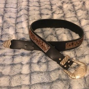 Leather Western Belt Small Leopard Print